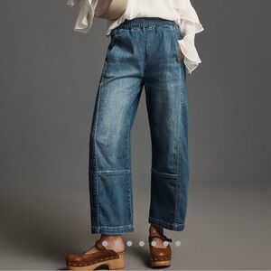 The Izzie Relaxed Pull-On Barrel Jeans by Pilcro Anthropologie